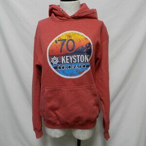 Keystone Colorado '70 Vintage hoodie sweatshirt red knit Men Size Sz Large Lg L